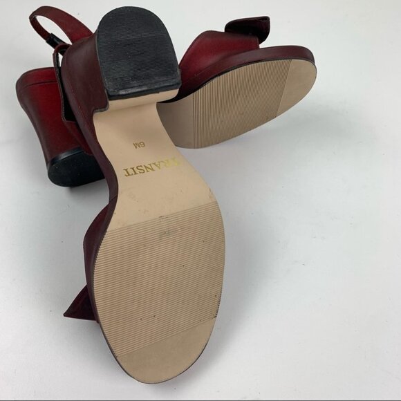 TRANSIT Burgundy Strappy Sandals with Bow - Picture 2 of 6